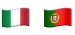 Bandeiras de portugal e italia